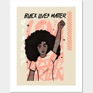 Black Lives Matter Woman Raised Fist Posters and Art